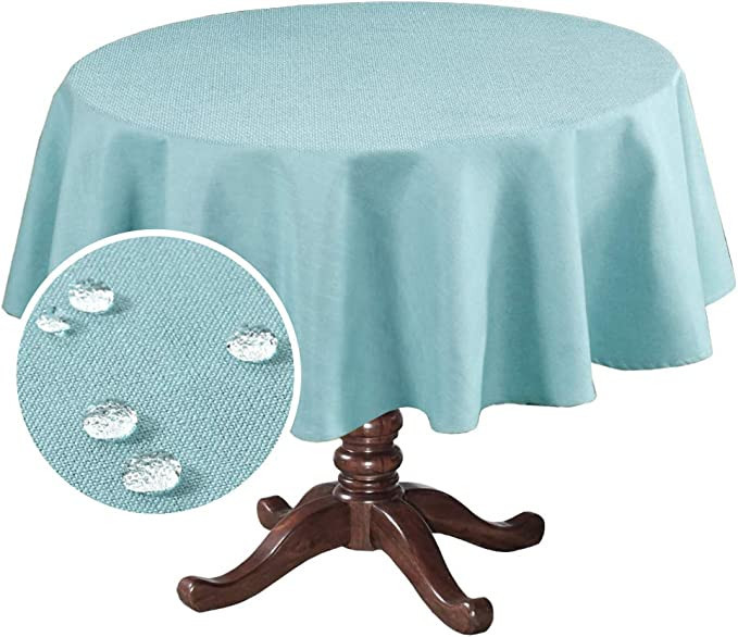 H.VERSAILTEX Linen Textured Table Cloths Round 70 Inch Premium Solid Tablecloth Spill-Proof Water... | Amazon (US)