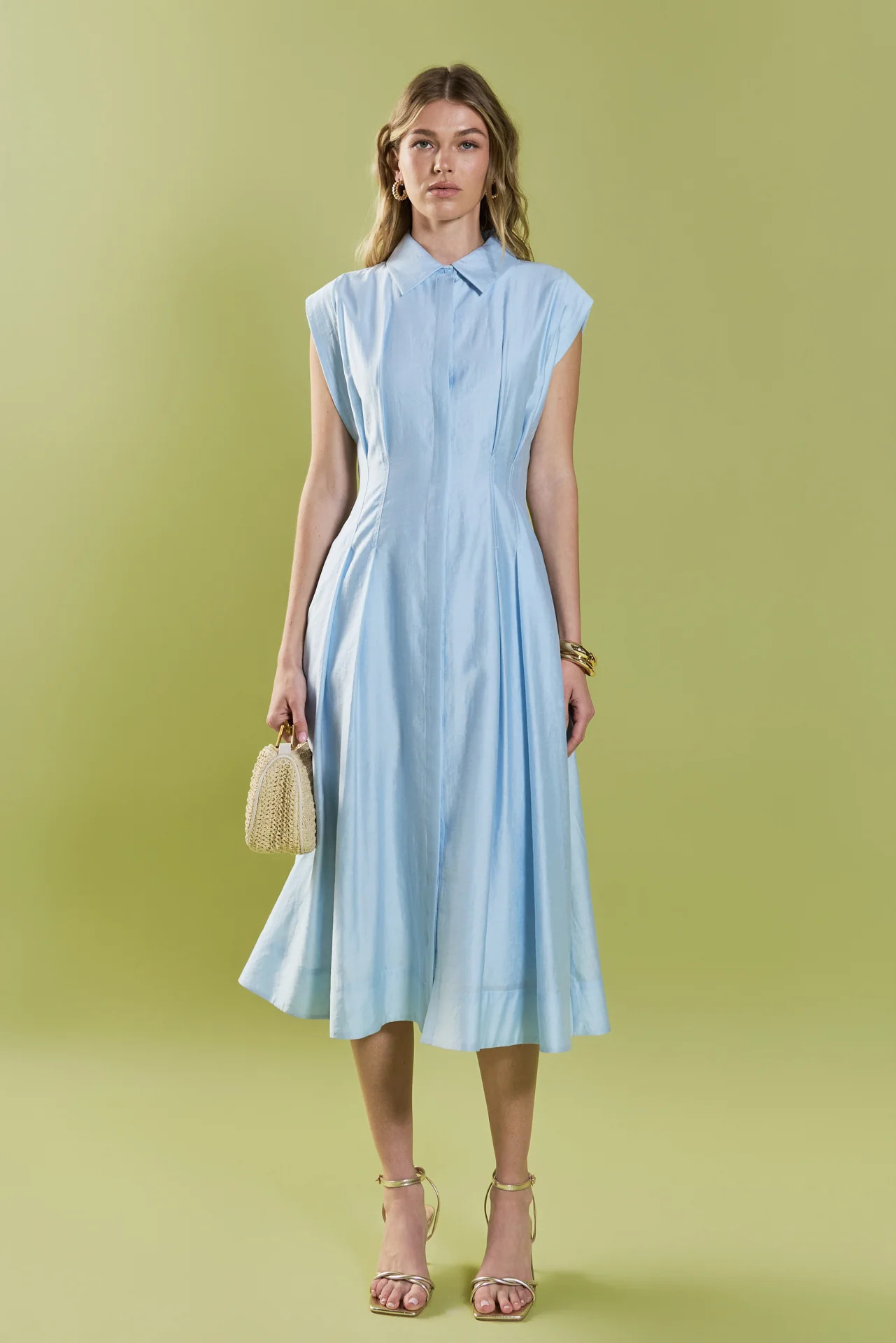 Contrast Stitch Midi Dress | English Factory