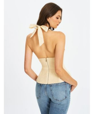 Quinzella Smock Back Halter Neck Linen Top | Bloomingdale's (AU)