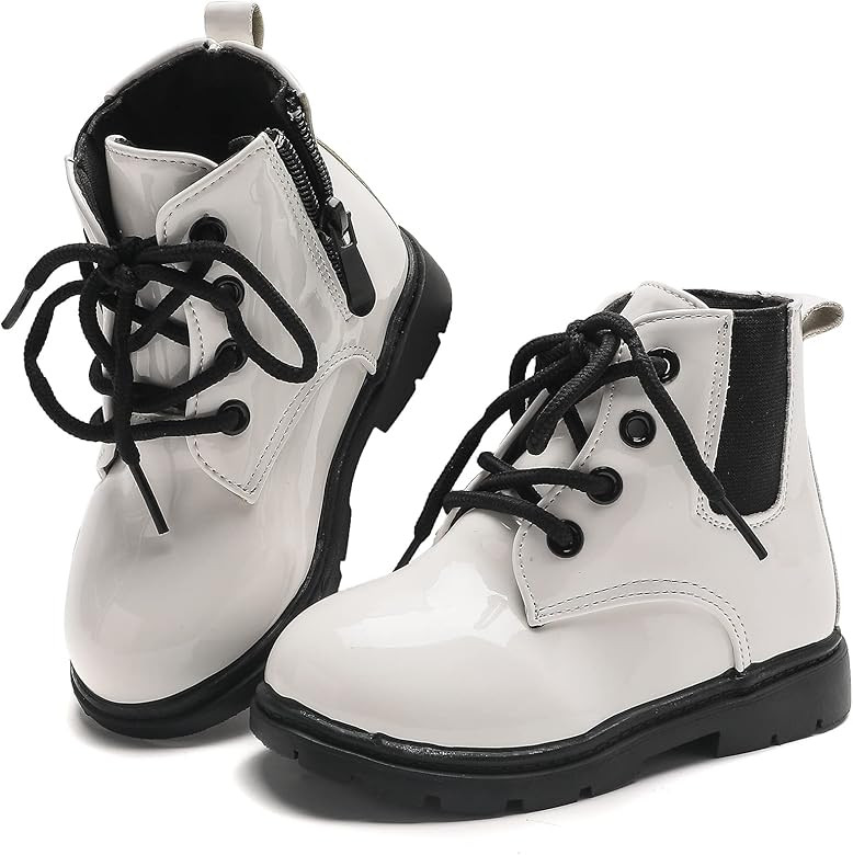 Komfyea Toddler/Little Kid Boots Waterproof Side Zipper Combat Short Ankle Boots For Boy's Girl's | Amazon (US)
