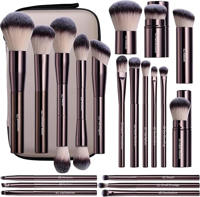 Makeup Brushes BS-MALL Professional Makeup Brush with Travel Case, Includes Foundation, Powder, C... | Amazon (US)