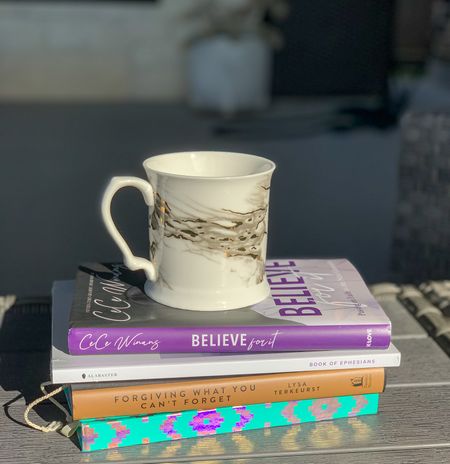 I read a lot of books through out the year. Here are some of the ones I’m reading now. #Books #Faith #Reading #BelieveForIt #Ephesians #CoffeeMugs #LysaTerkeurst #CeCeWinans #FaithBooks #Jesus 