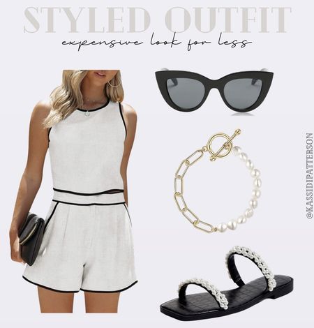 Expensive preppy outfit for less! 💲
Chic style, preppy style, women’s accessories, sunglasses, summer sandals, summer outfit

#LTKunder50 #LTKstyletip