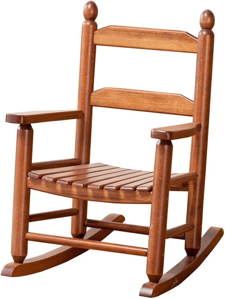 Classic Wooden Child's Porch Chair Rocking Rocker Natural Brown Ages 3-6, Indoor | Amazon (US)