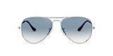 Ray-Ban RB3025 Classic Aviator Sunglasses, Silver/Clear Gradient Blue, 58 mm | Amazon (US)