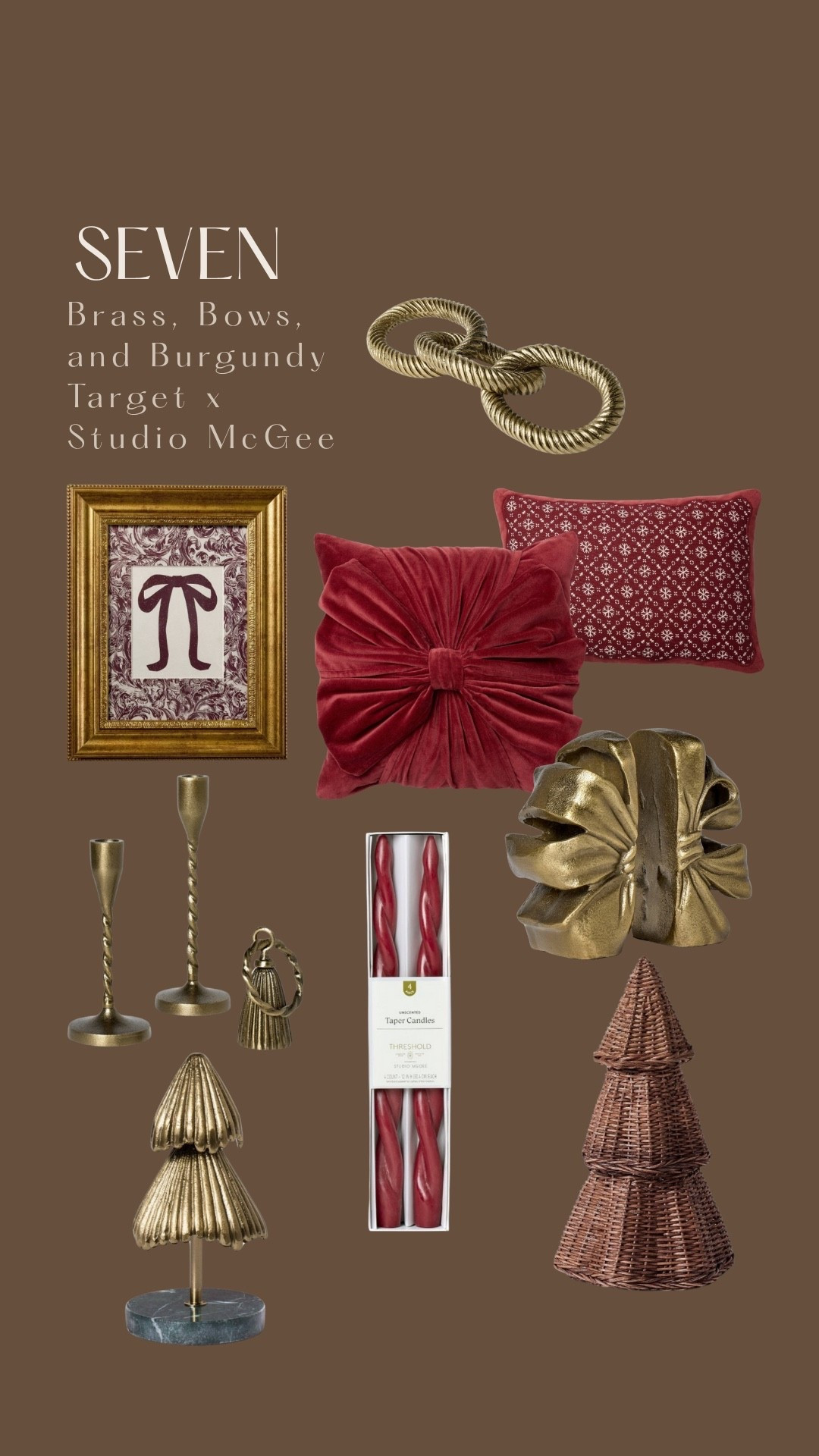 BRASS BOWS AND BURGUNDY
TARGET X STUDIO MCGEE 

#LTKCyberWeek #LTKHoliday #LTKGiftGuide