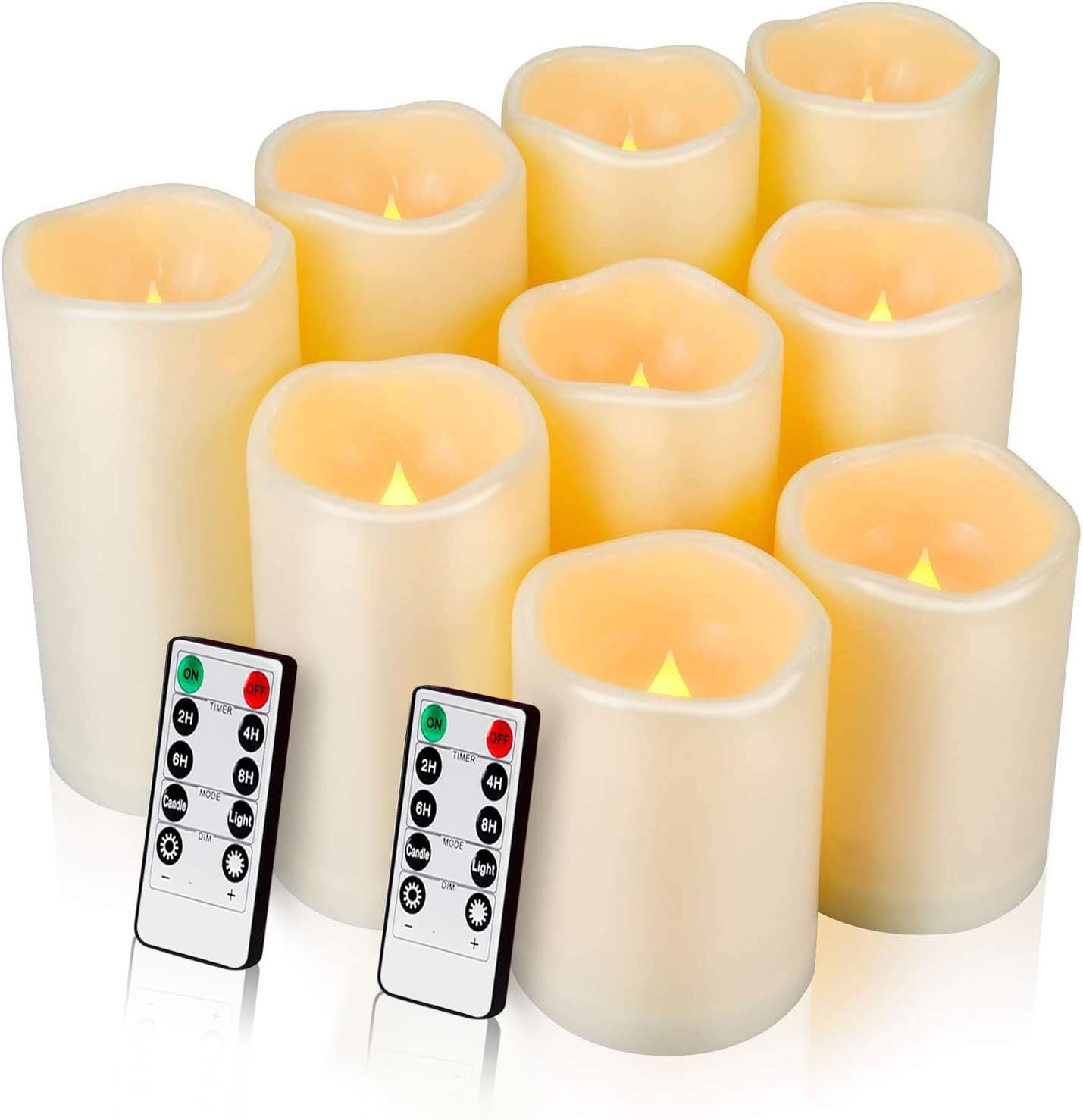 Enido Flameless Candles, LED Candles Outdoor Waterproof Candles(D: 3" x H: 4" 5" 6") Battery Oper... | Amazon (US)