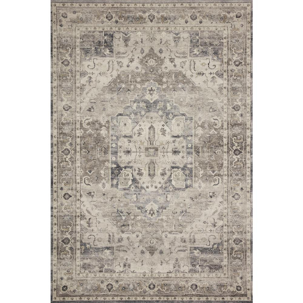 LOLOI II Hathaway Steel/Ivory 5 ft. x 7 ft. 6 in. Traditional 100% Polyester Pile Area Rug, STEEL /  | The Home Depot