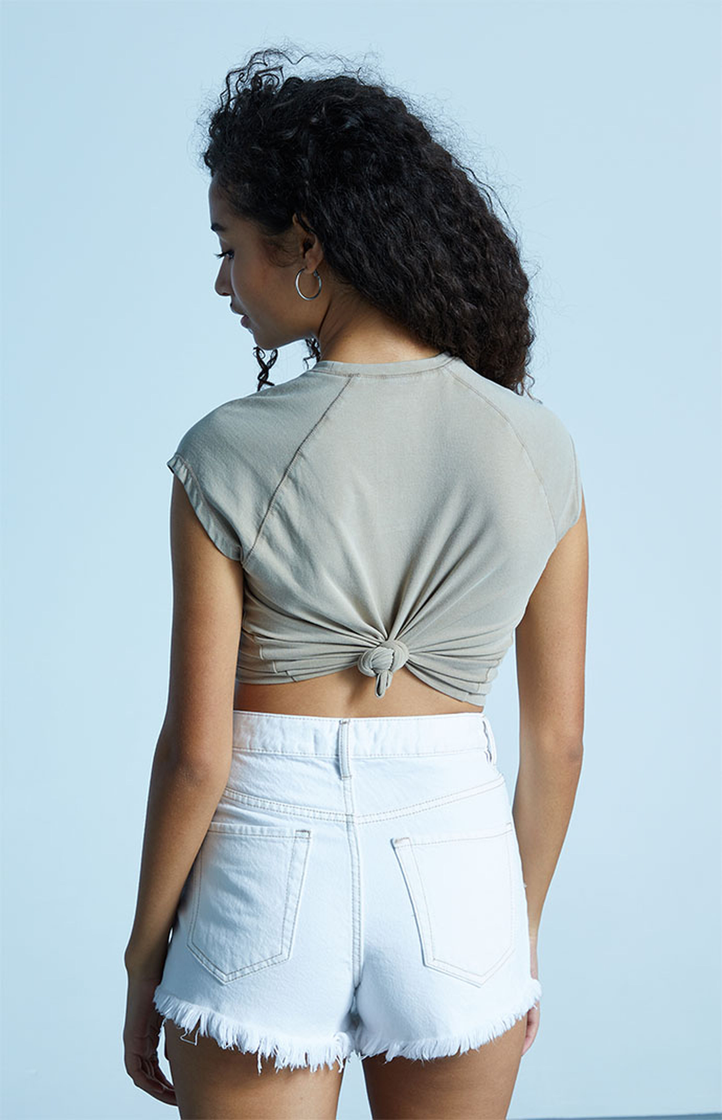 PacSun Eco White High Waisted Denim Festival Shorts | PacSun