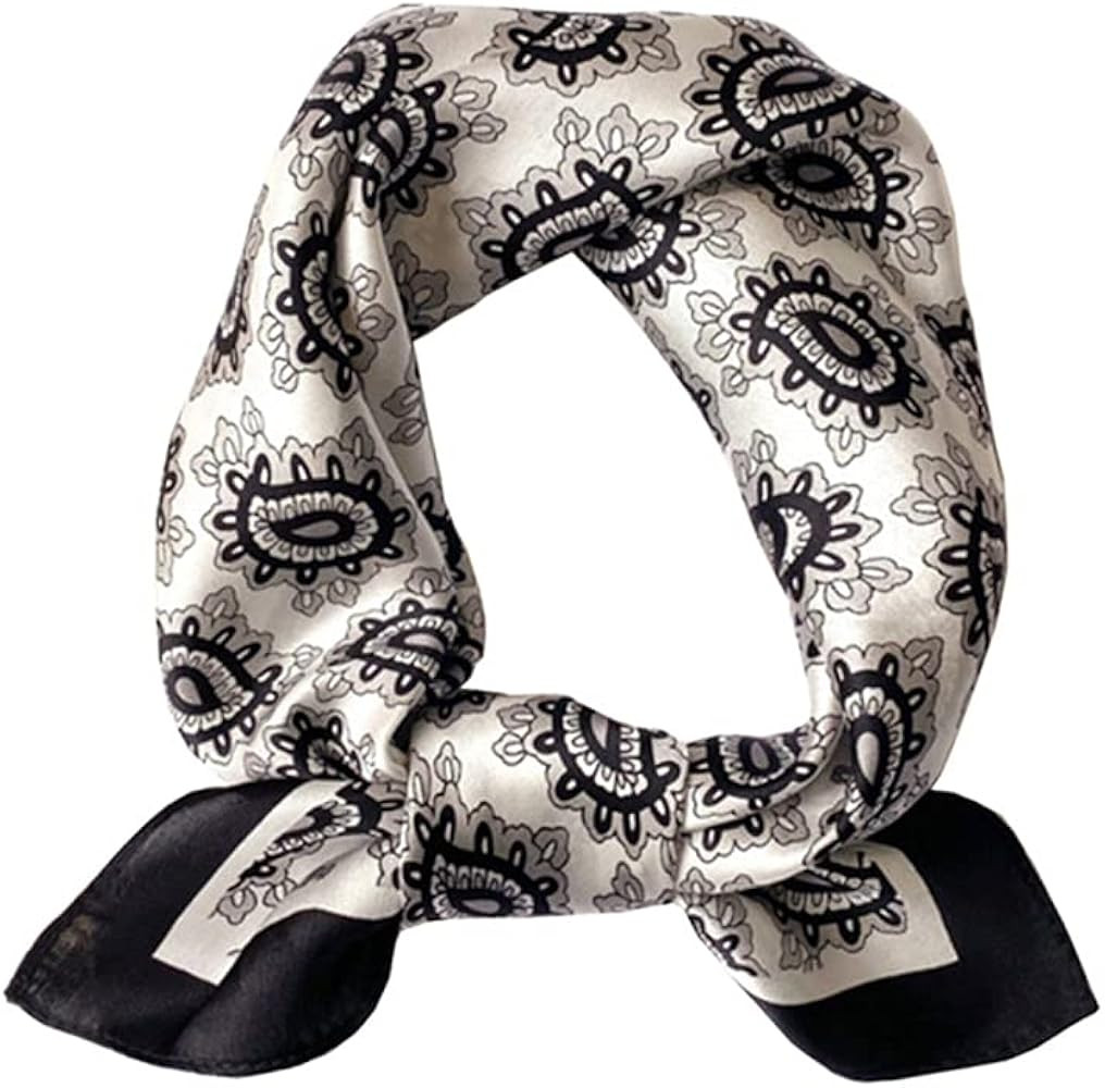 JERLA Women's Men's Small Square satin 100% Real Mulberry Silk Scarfs paisley Hair head face scar... | Amazon (US)