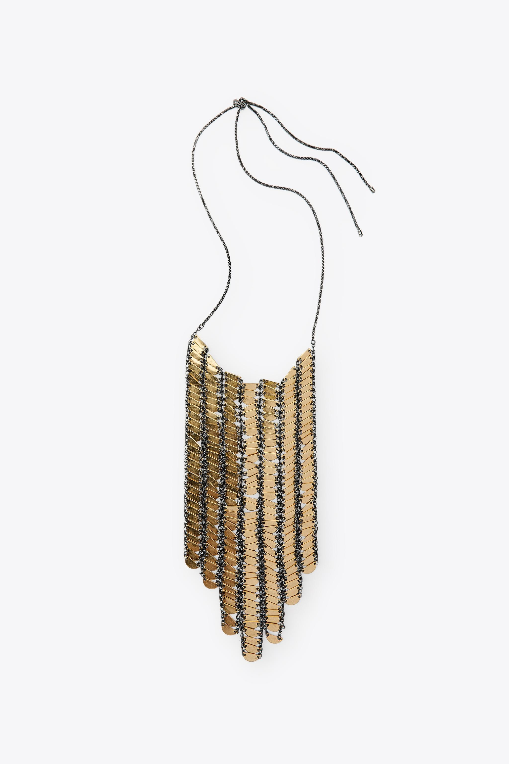 METAL PIECE WATERFALL NECKLACE | Zara Canada