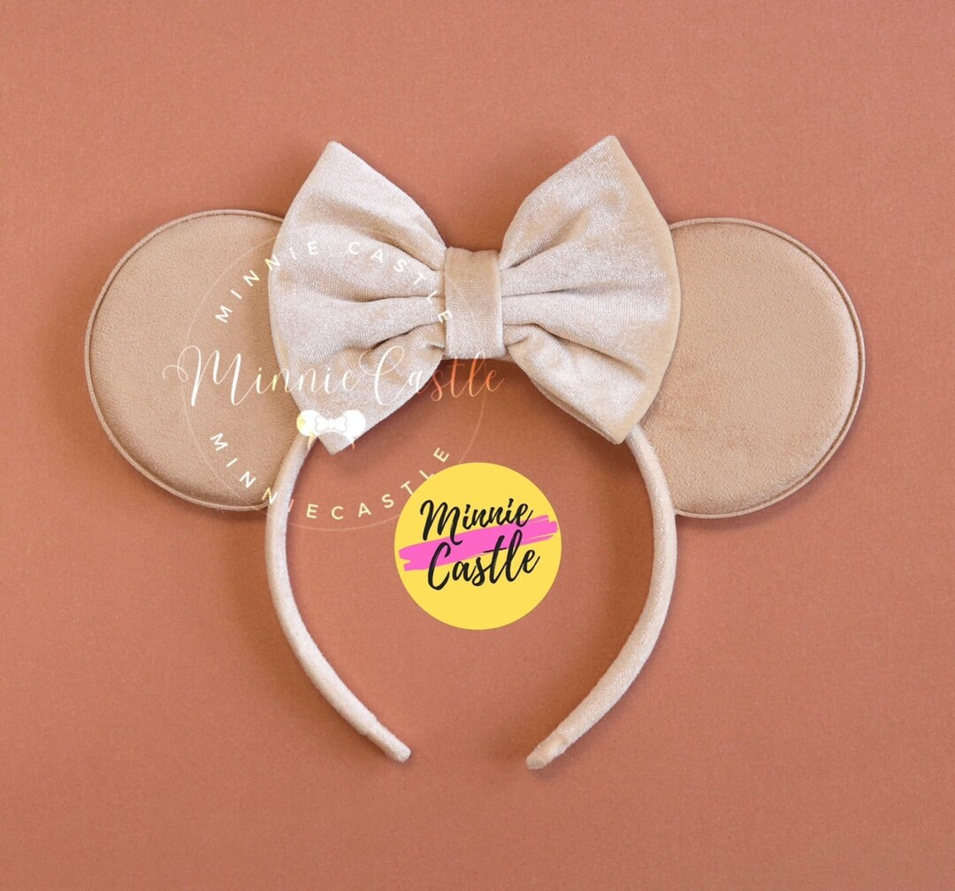 Mickey Ears, Beige Mickey Ears, Velvet Mouse Ears, Minnie Ears, Mouse Ears Headband, Mickey Ears,... | Etsy (US)