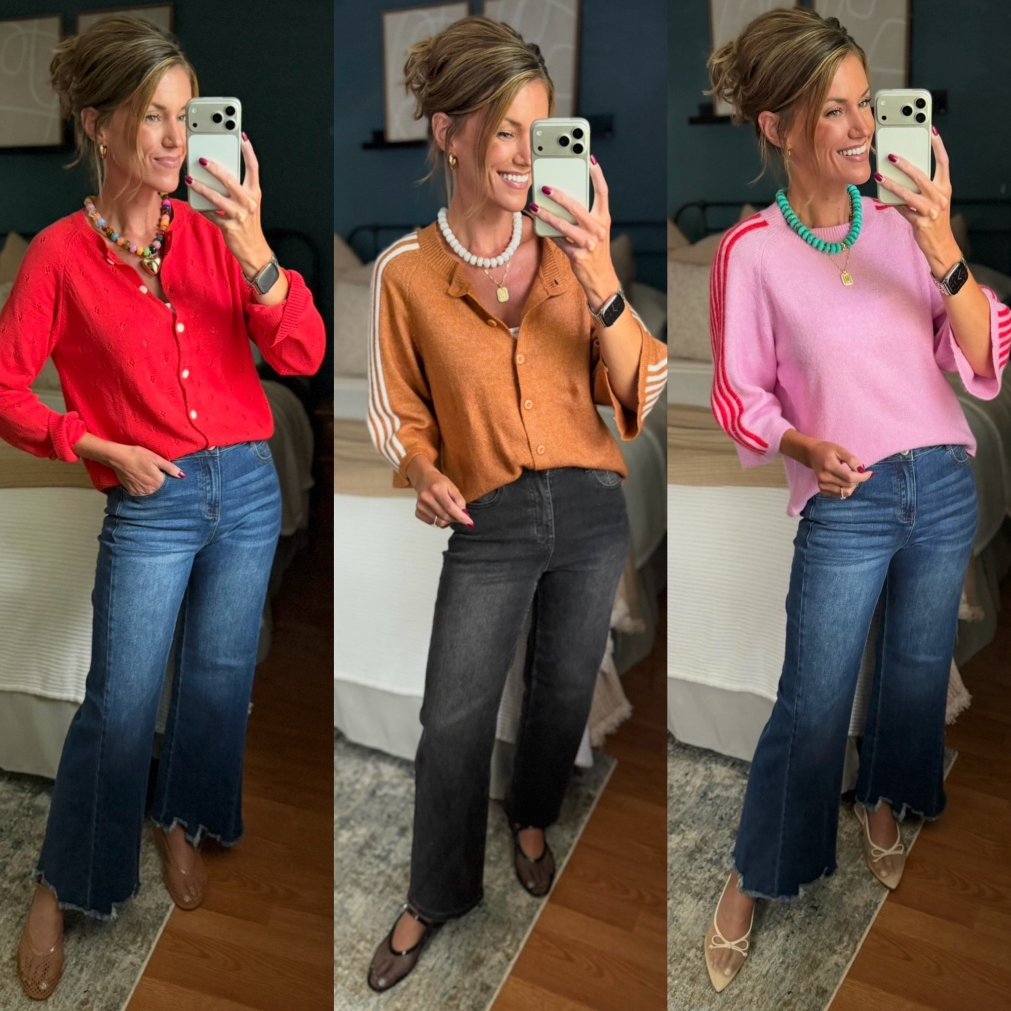 Not your typical Fall sweaters. Fun and unique and all from Amazon. 
Wearing size small in sweaters and 6 in jeans.

#LTKSeasonal #LTKOver40