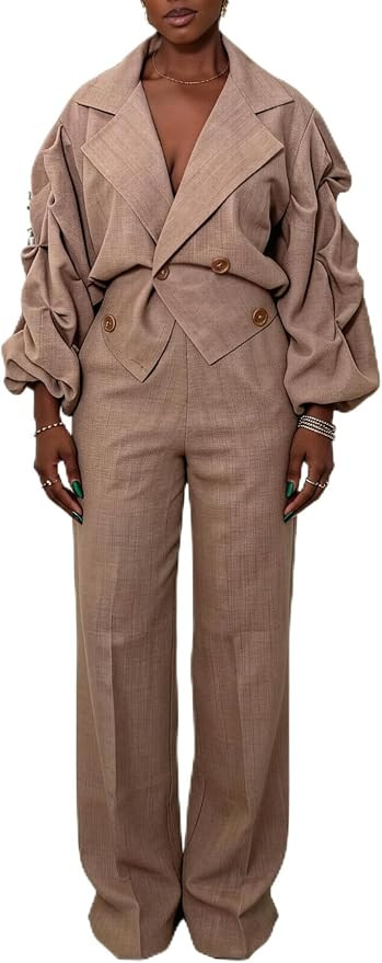 Business Casual Outfits for Women - Dressy 2 Piece Pants Suit Sets | Amazon (US)