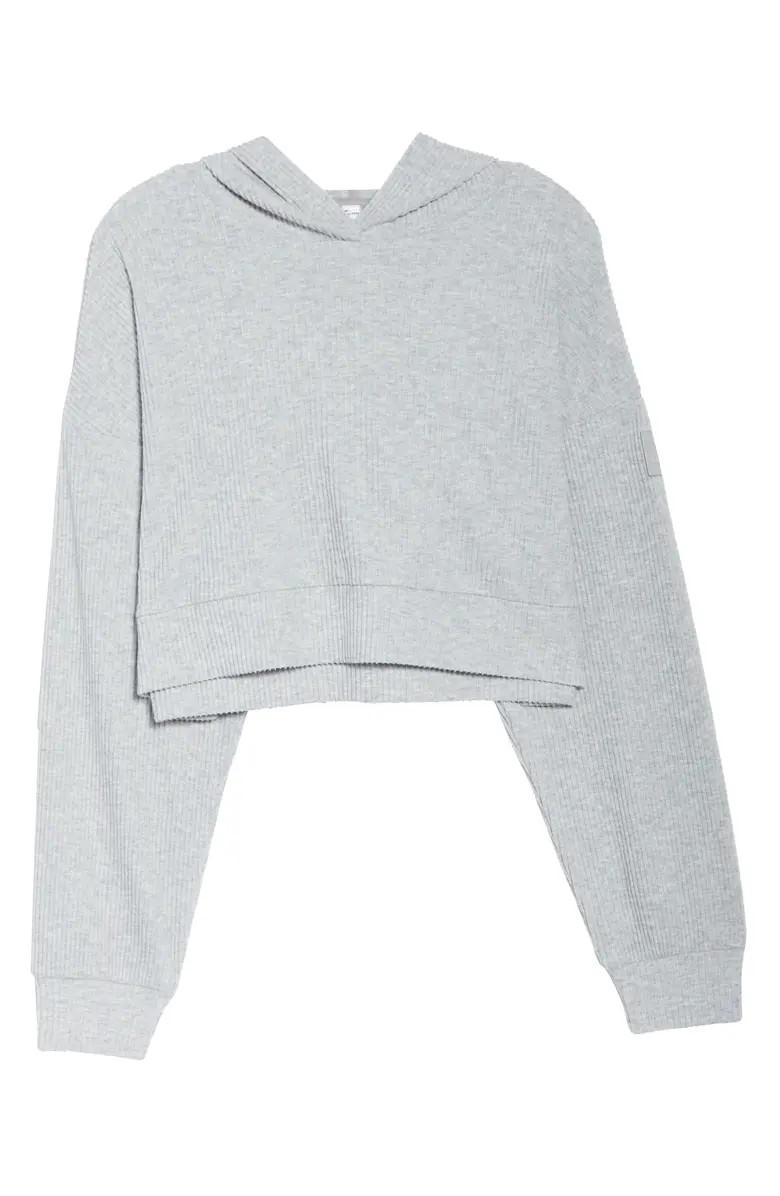 Alo Muse Ribbed Crop Hoodie | Nordstrom | Nordstrom