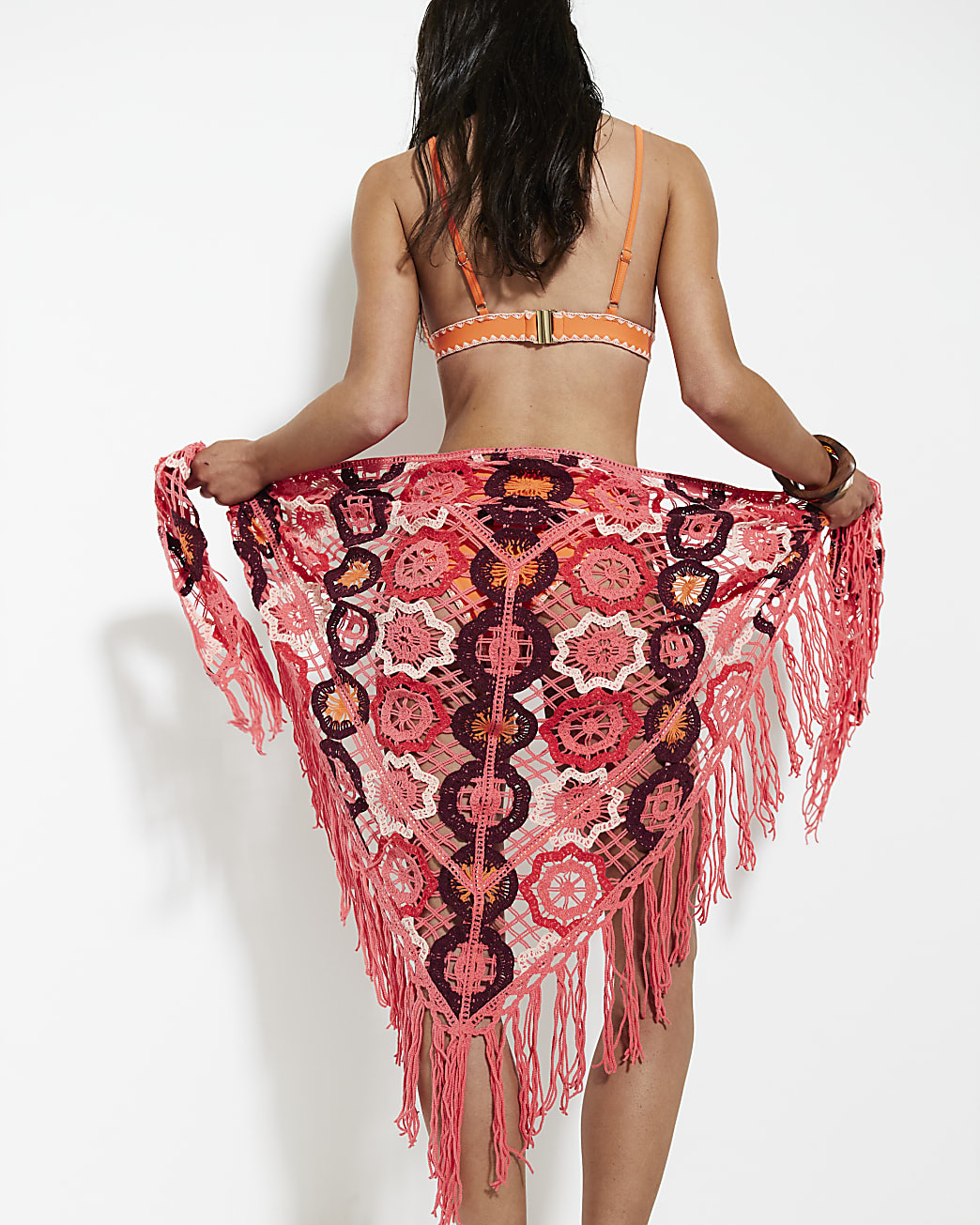 Pink Crochet Sarong | River Island UK & IE