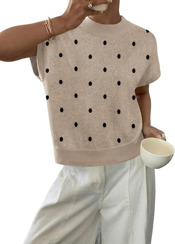 BLENCOT Womens Cap Sleeve Sweaters Summer Loose Fit Tank Tops | Amazon (US)