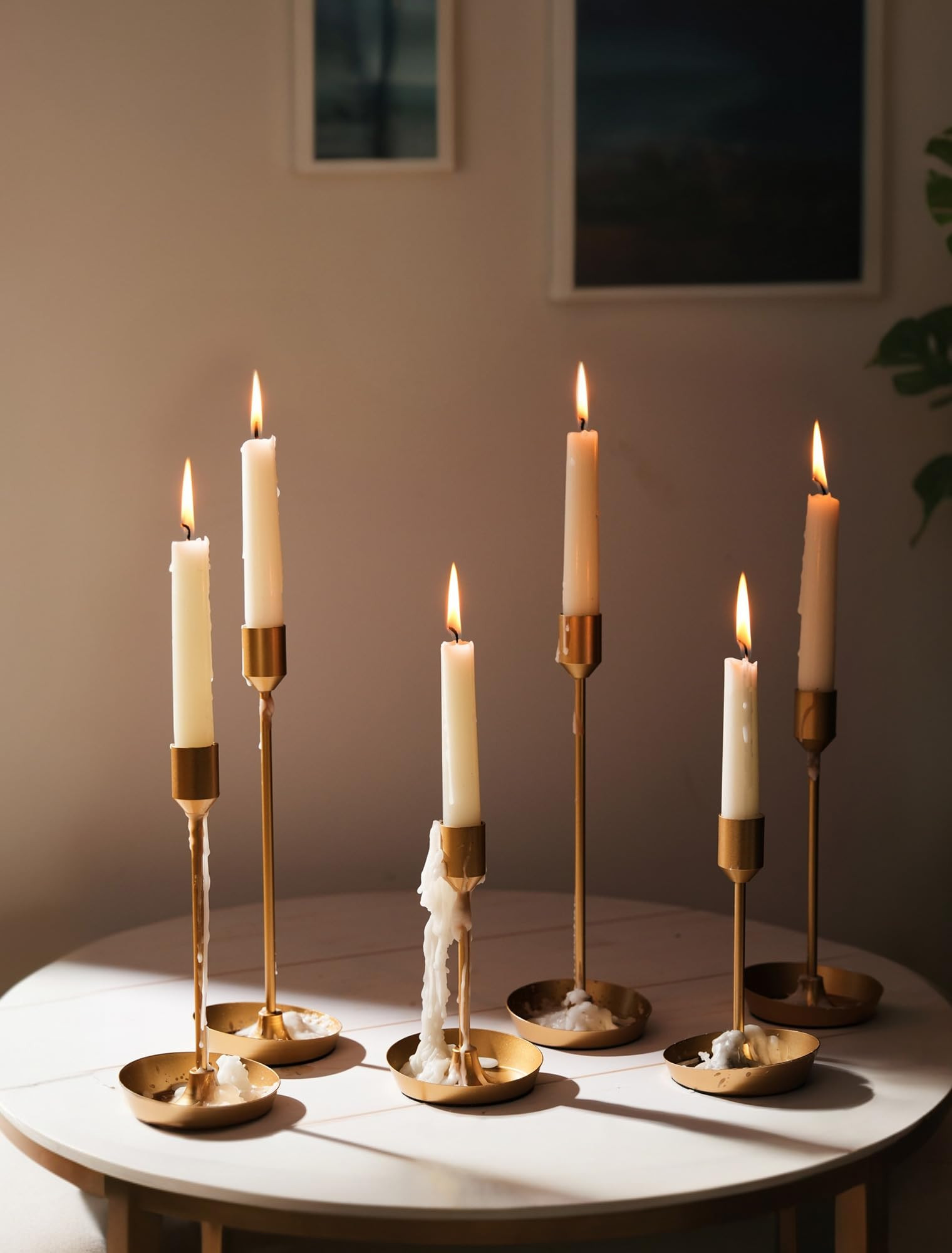 NUPTIO Taper Candle Holders for Wedding: 6 PCS Gold Matte Candles Stick Holder for Table Centerpi... | Amazon (US)