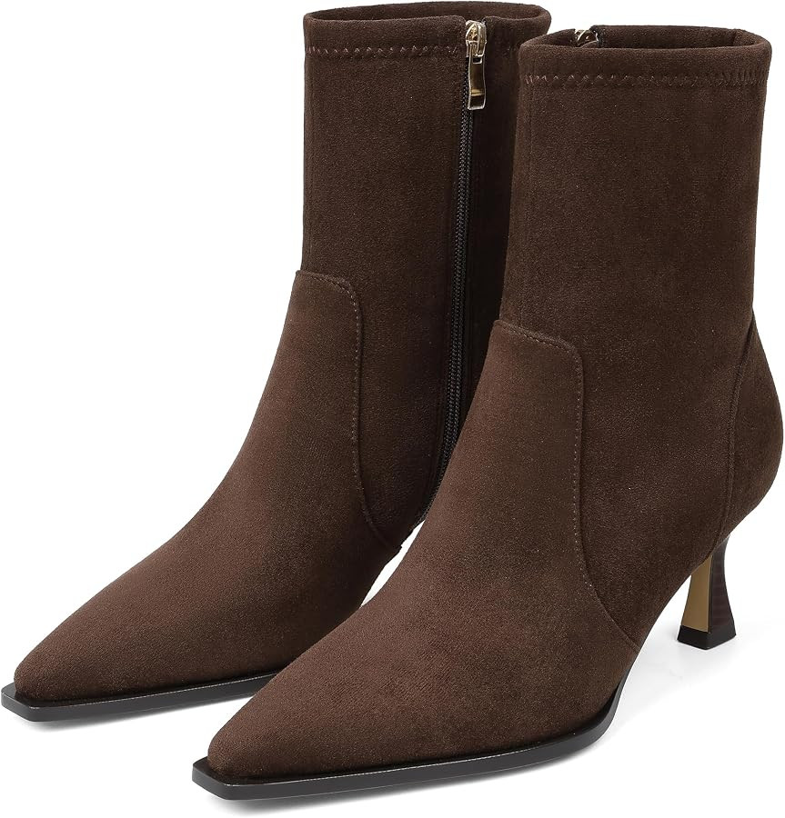 Pointed Toe,Side Zip,Fall Boots,Comfortable Mid Calf,Dressy Work boots,Daily,Office,Party | Amazon (US)