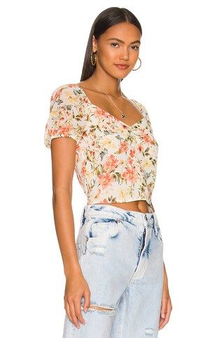 1. STATE Sweetheart Neckline Top in Daybreak Watercolor from Revolve.com | Revolve Clothing (Global)