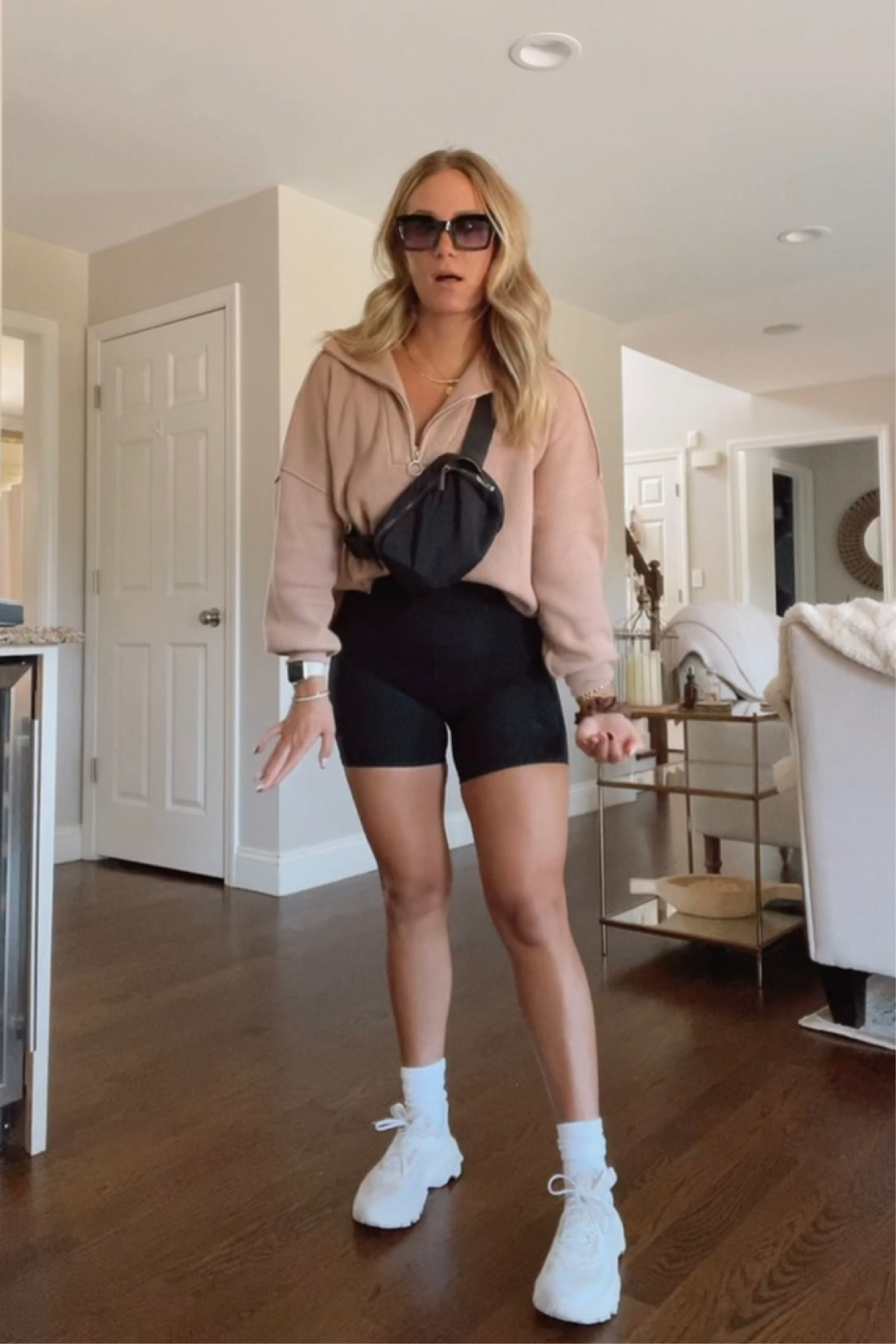 Amazon look for errands - zip up sweater, bike shorts, belt bag 

#LTKstyletip #LTKshoecrush #LTKunder50