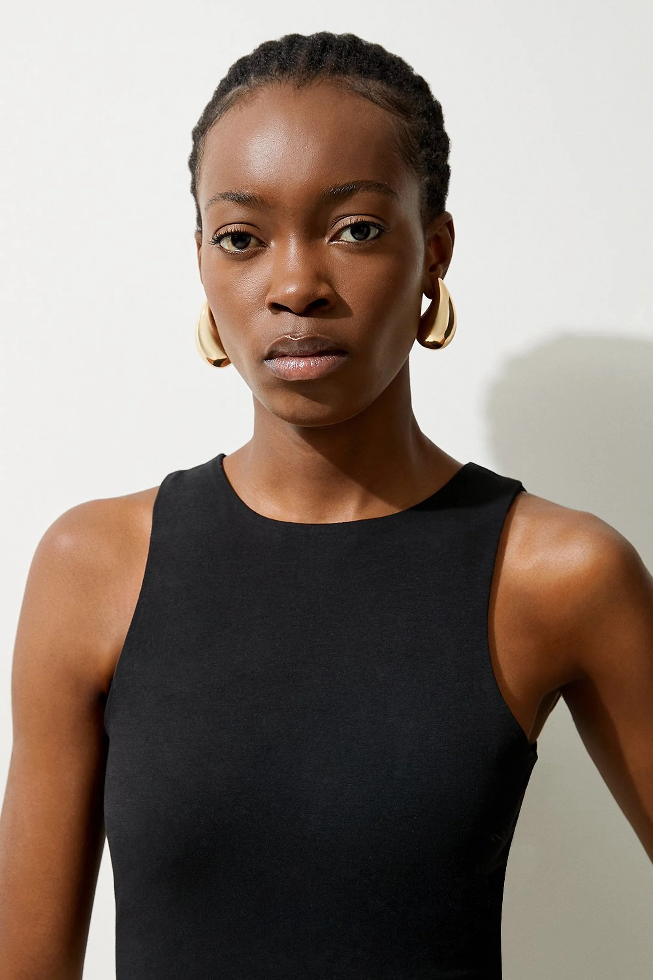 Stretch Cotton Racer Vest | Karen Millen UK + IE + DE + NL