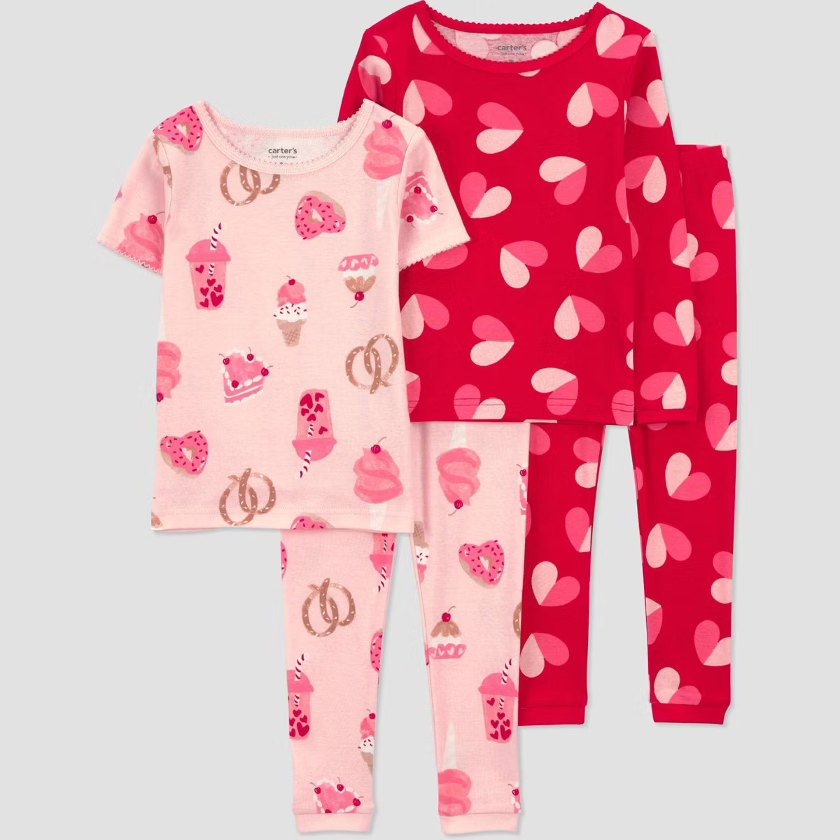 Carter's Just One You® Toddler Girls' Valentine's Day 4pc Cotton Snug Fit Hearts/Sweets Pajama S... | Target