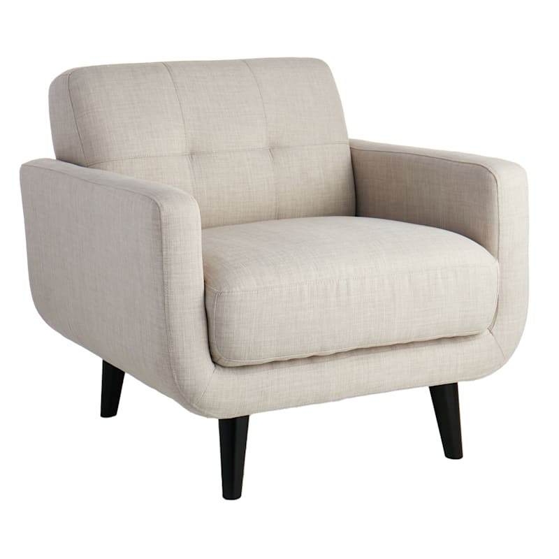 Hadley Tufted Back Accent Chair, Taupe | At Home