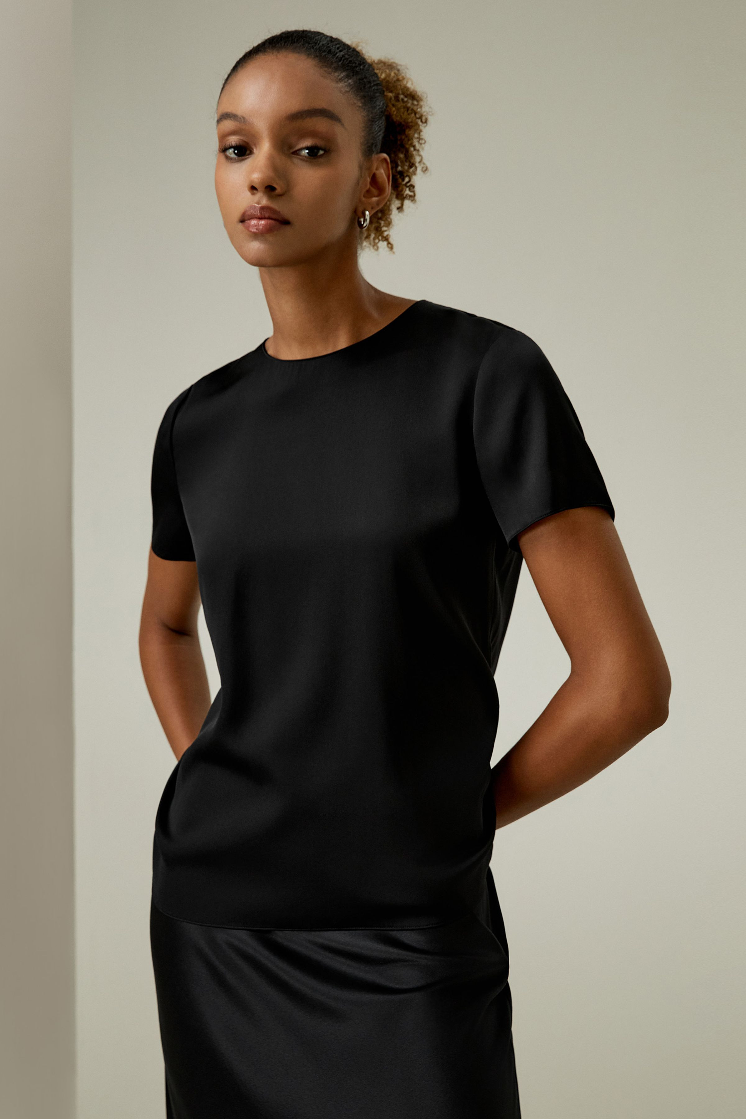 Basic Silk T-shirt | LilySilk
