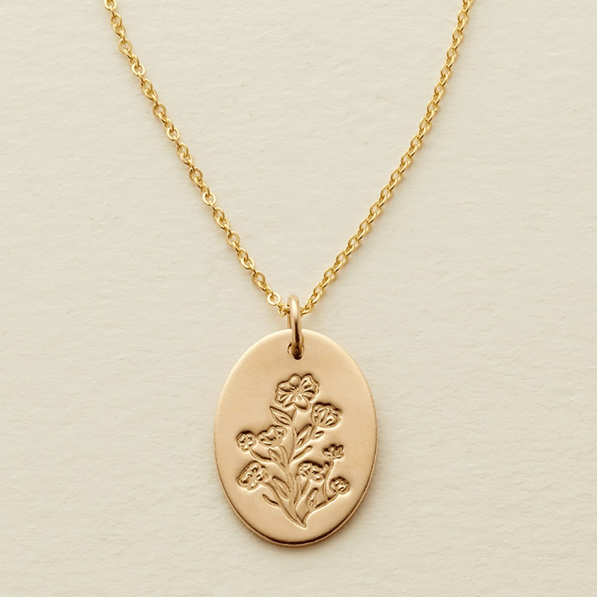 Family Florals Oval Disc Necklace | Made by Mary (US)