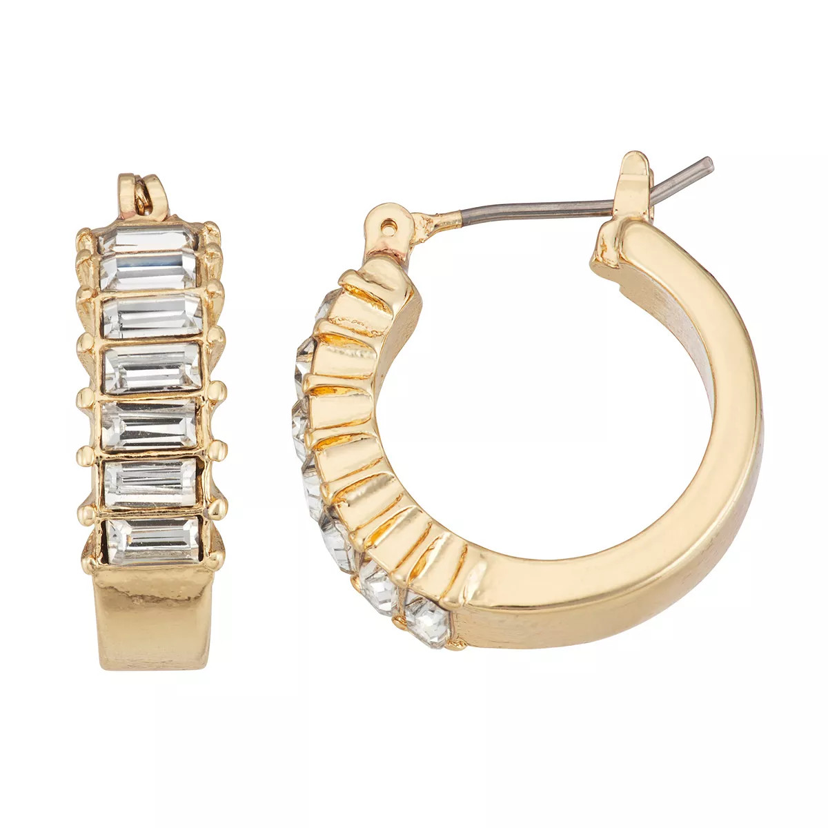 LC Lauren Conrad Baguette Hoop Earrings | Kohl's