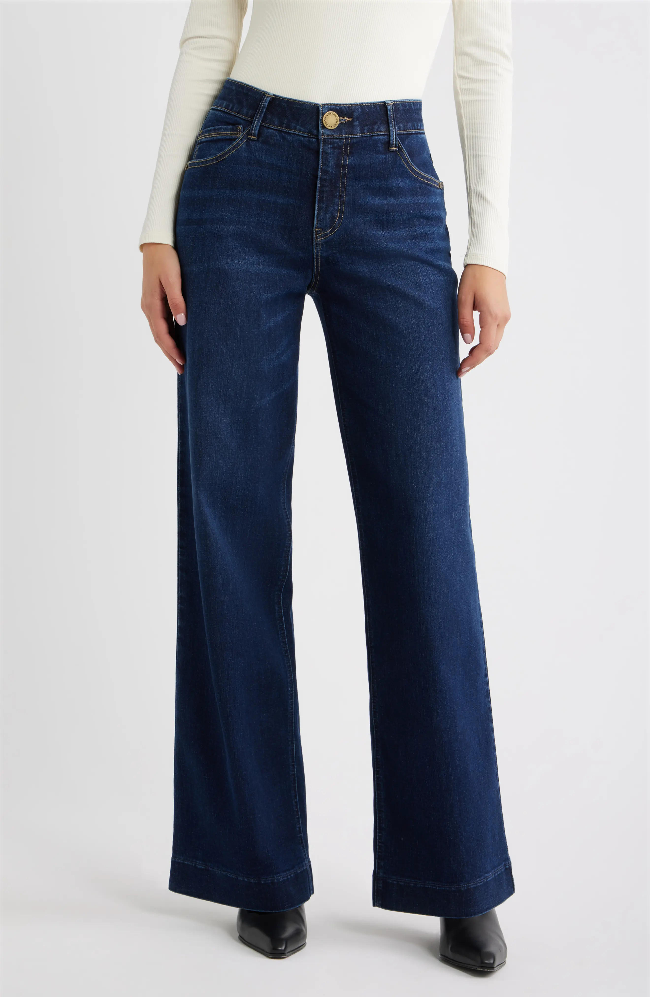 Wit & Wisdom Sam High Waist Wide Leg Jeans in Blue at Nordstrom, Size 8 | Nordstrom
