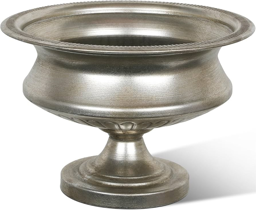 Amazon.com: Worth 8" H. Silver Color Urn Vase for Centerpieces, 11.8" Dia. Metal Trumpet Small Fl... | Amazon (US)