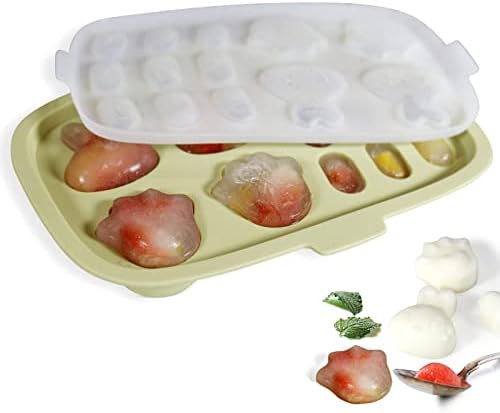 Amazon.com : Baby Food Freezer Tray, Peunitory Baby Food Storage Containers Silicone Ice Cube Tra... | Amazon (US)
