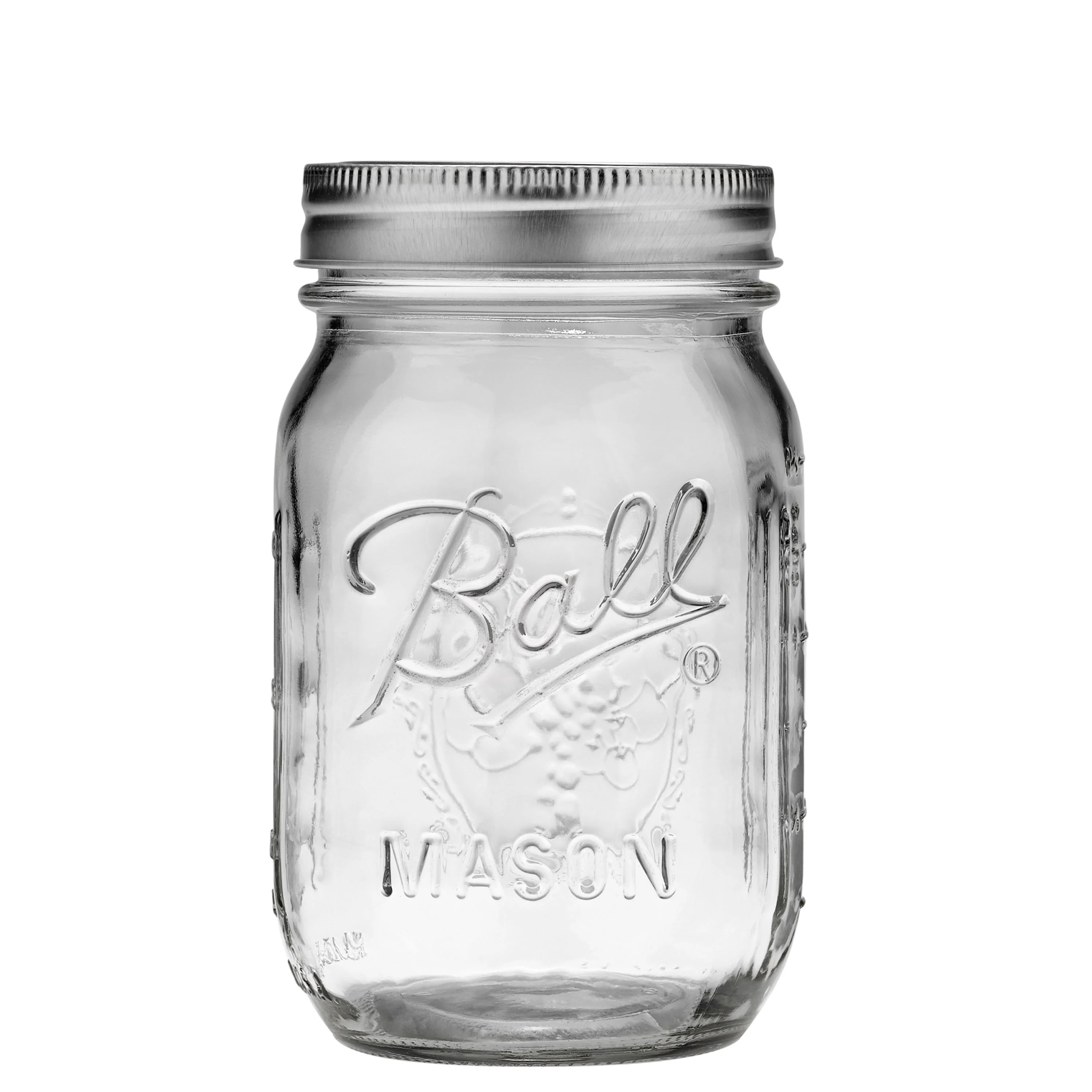 Ball, Glass Mason Jars with Lids & Bands, Wide Mouth, Clear, 16 oz, Single | Walmart (US)