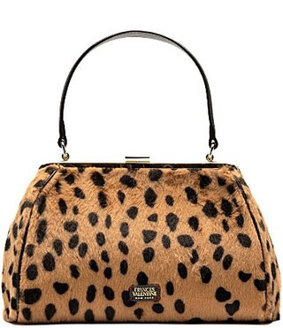 FRANCES VALENTINE Frances Cheetah Print Haircalf Top Handle Satchel Bag - Camel/Black | Dillard's