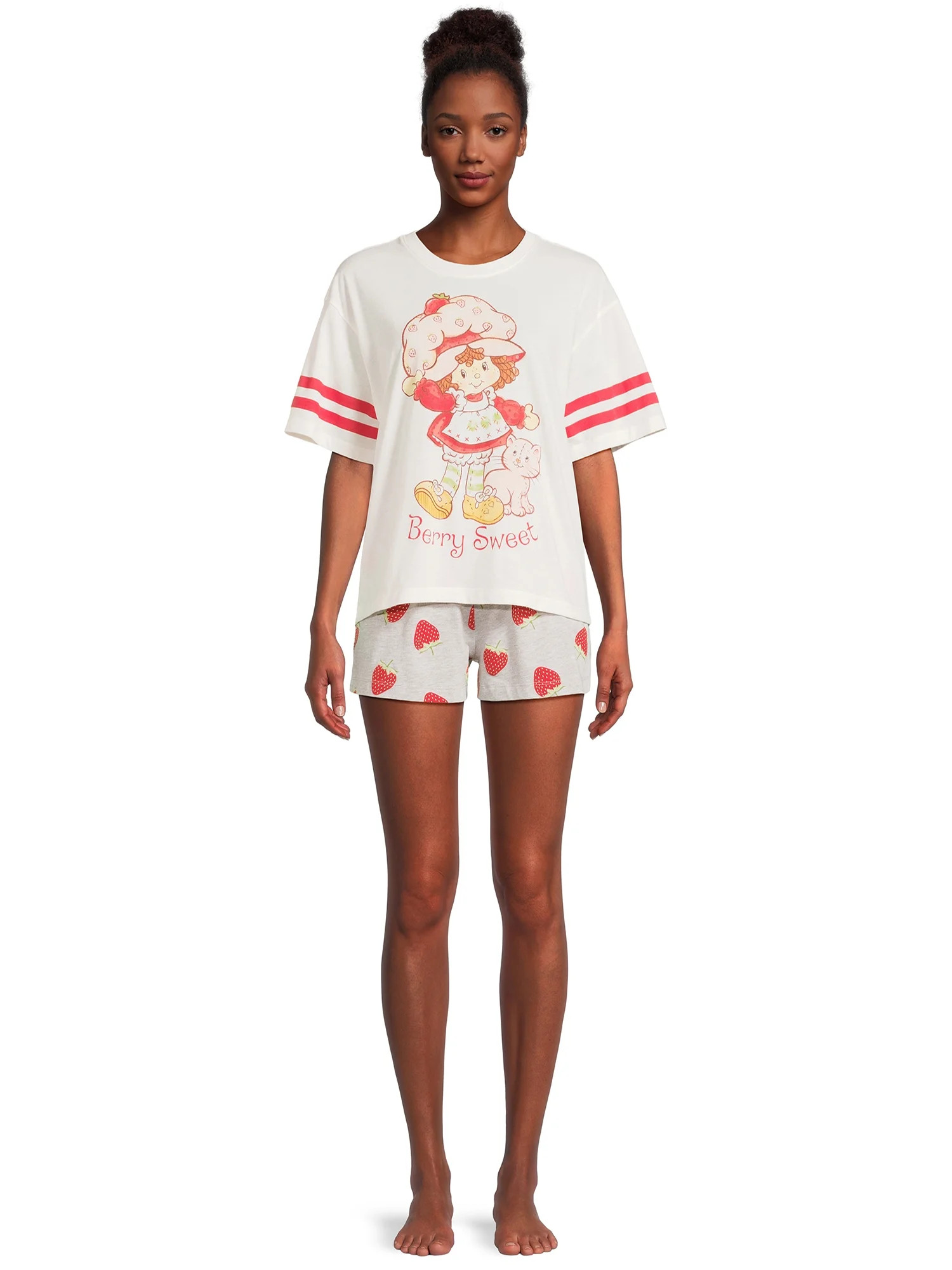 Strawberry Shortcake Women’s Graphic Tee and Shorts Lounge Set, 2-Piece, Sizes XS-3X | Walmart (US)