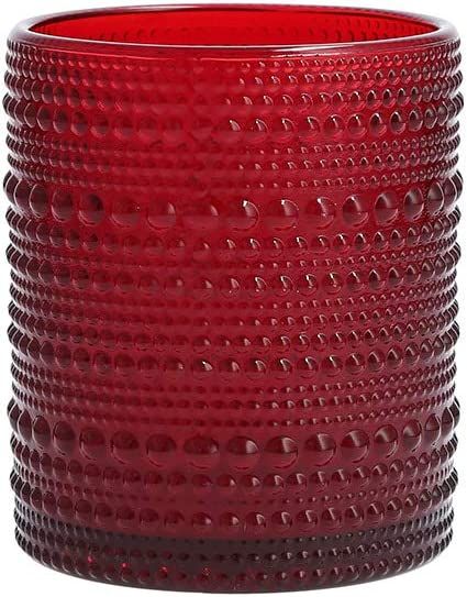 D&V By Fortessa Jupiter Double Old Fashion Glass, 10 Ounce, Set of 6, Red | Amazon (US)