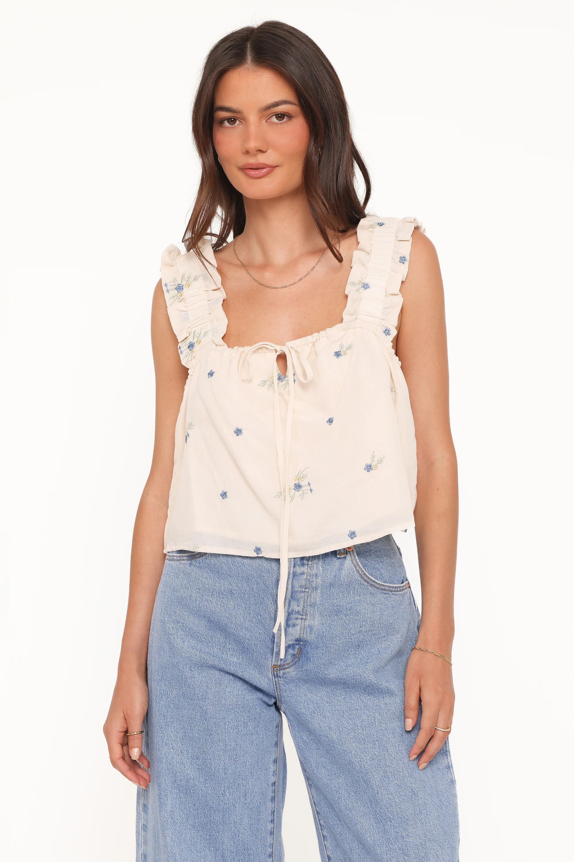 Marnie Top - Ivory Blue Floral | Petal & Pup (US)