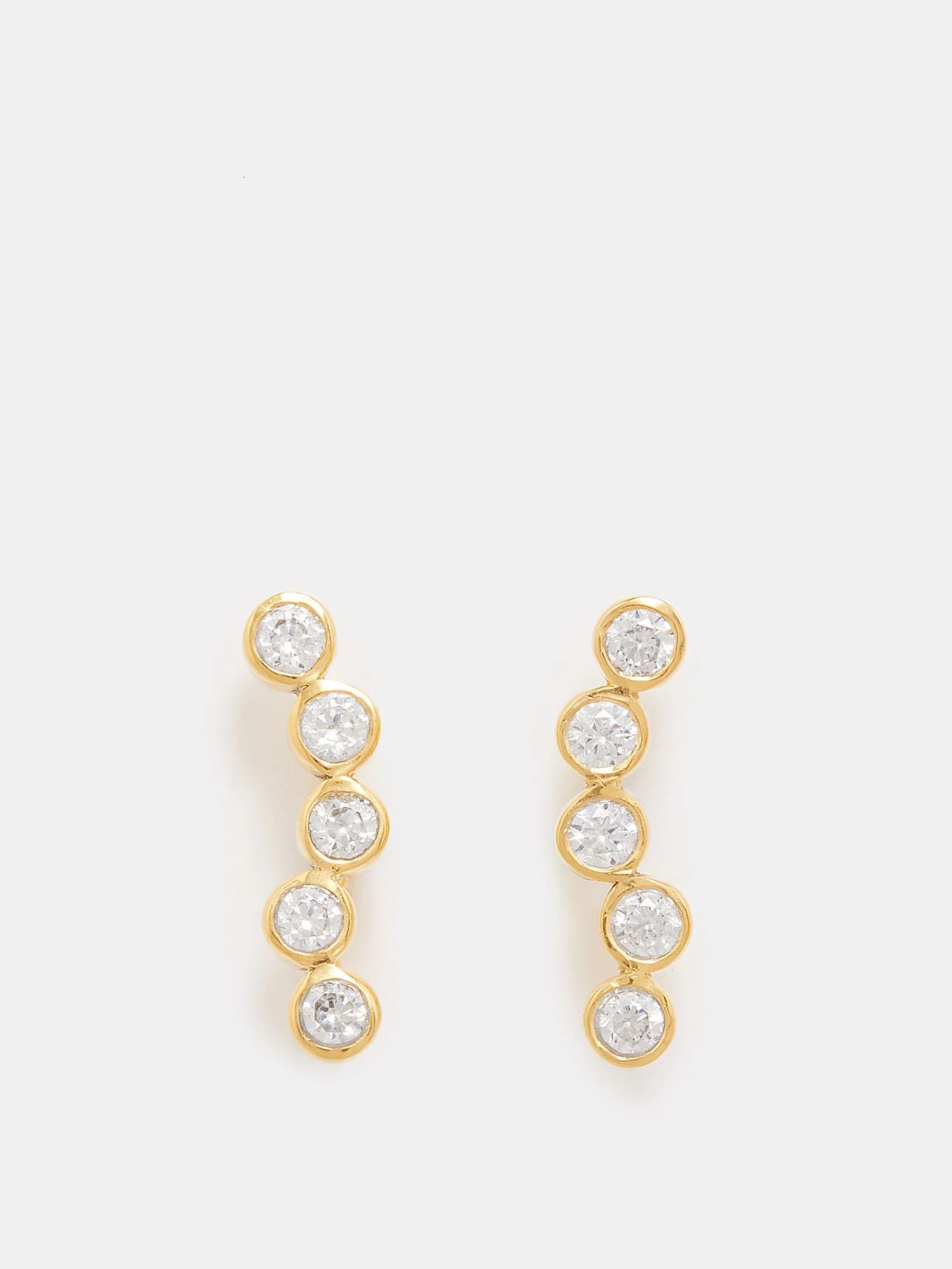 Lu cubic zirconia & 18kt gold-plated earrings | Daphine | Matches (US)