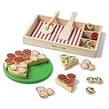 Melissa & Doug Wooden Pizza Play Food Set With 36 Toppings - Pretend Food And Pizza Cutter/ Toy F... | Amazon (US)