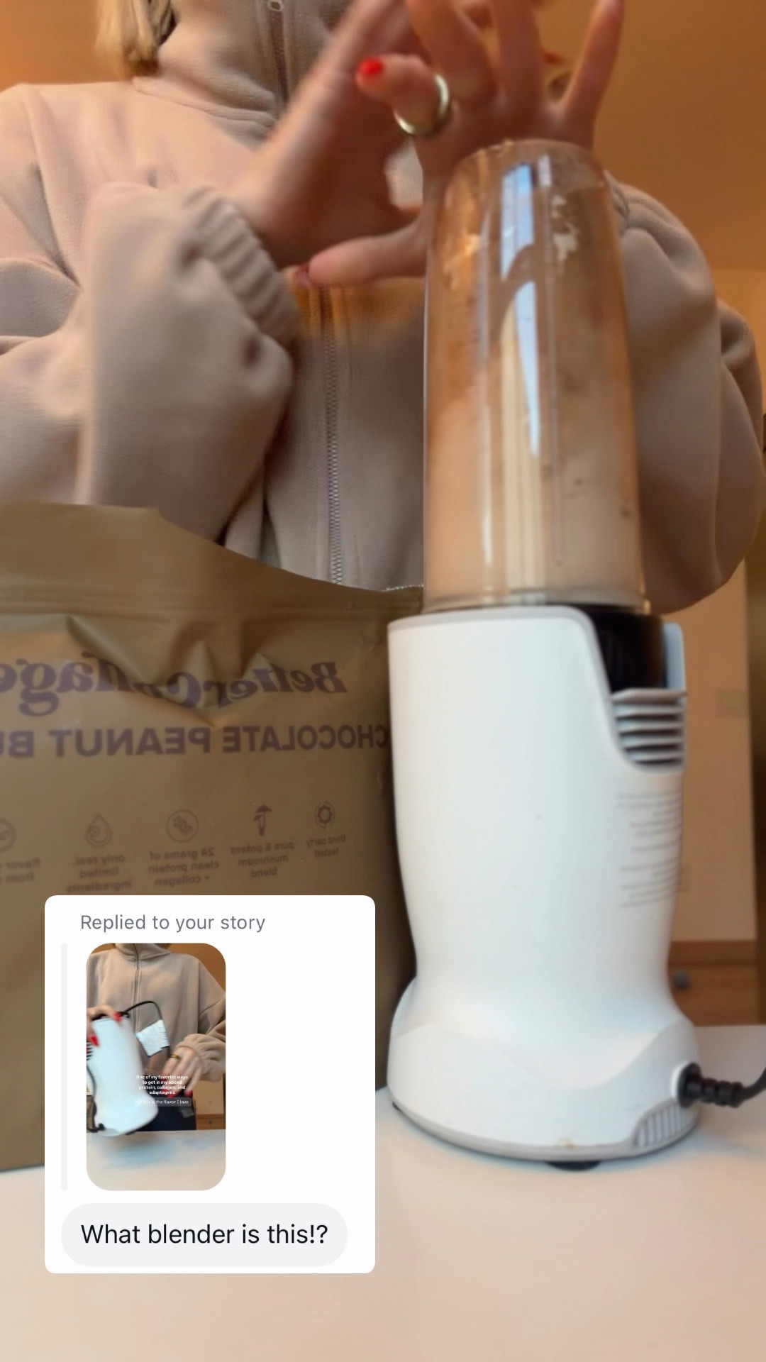 I use this blender every day. I was using the better days collagen protein powder for this shake. ￼

#LTKfoodie #LTKHome #LTKfitnessgoals