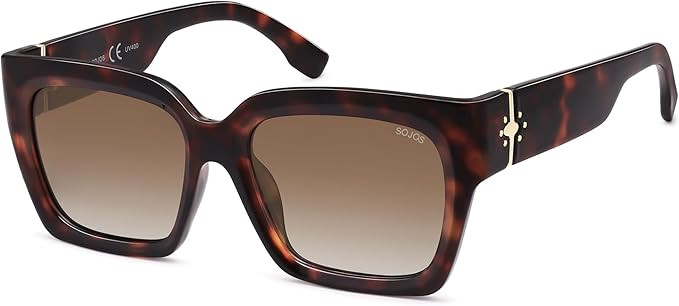 SOJOS Trendy Square Polarized Sunglasses Womens Retro Vintage Women 90s Sun Glasses SJ2612 | Amazon (US)