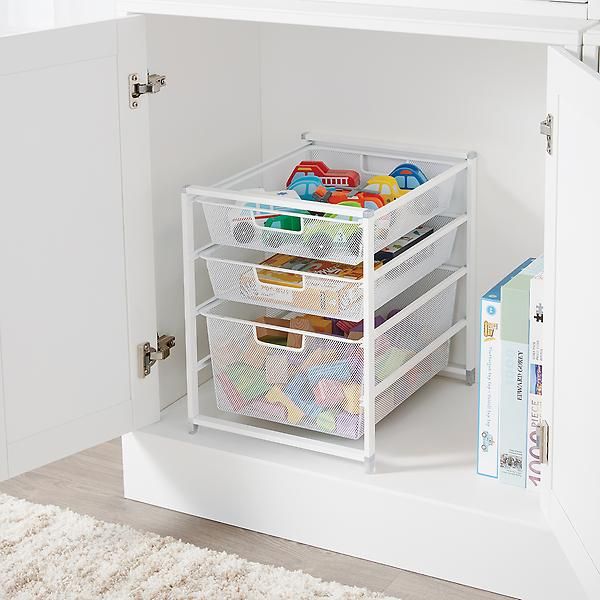 Elfa Narrow Cabinet-Sized Drawer Solution White | The Container Store