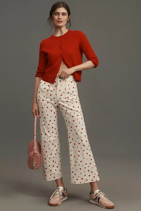 The Colette Printed Linen Blend Crop Wide-Leg Pants by Maeve | Anthropologie (US)