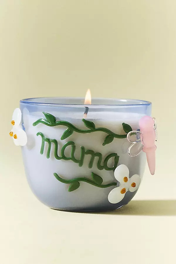 Floral Wildflower Bouquet Mama Glass Candle | Anthropologie (US)