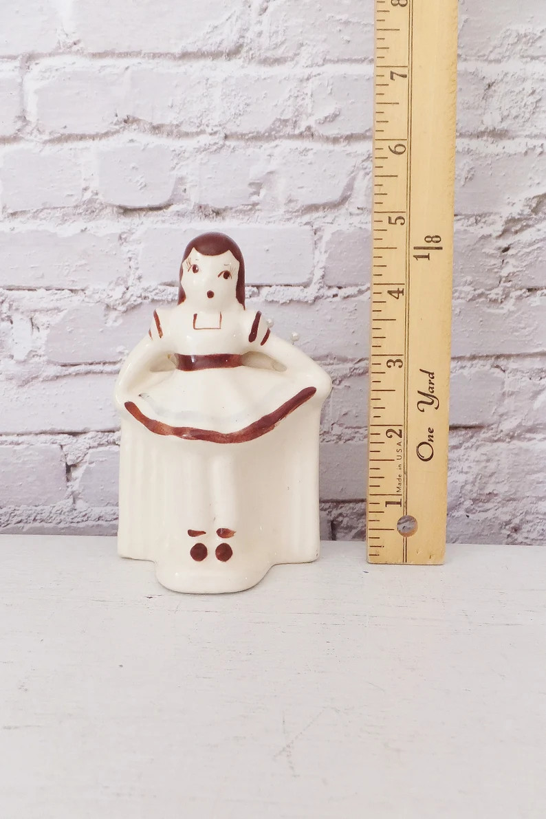 1920's Girl Pincushion Cute Nursery Planter Upcycled Into Pincushion Gift for Mom or Friend Learn... | Etsy (US)