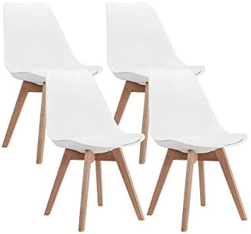 CangLong Mid Century Modern DSW Side Chair with Wood Legs for Kitchen, Living Dining Room, Set of... | Amazon (US)