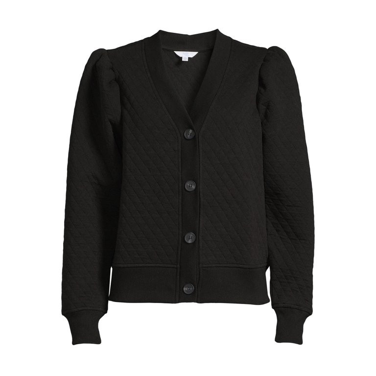 Time and Tru Women's Coordinating Quilted Puff Sleeve Top | Walmart (US)