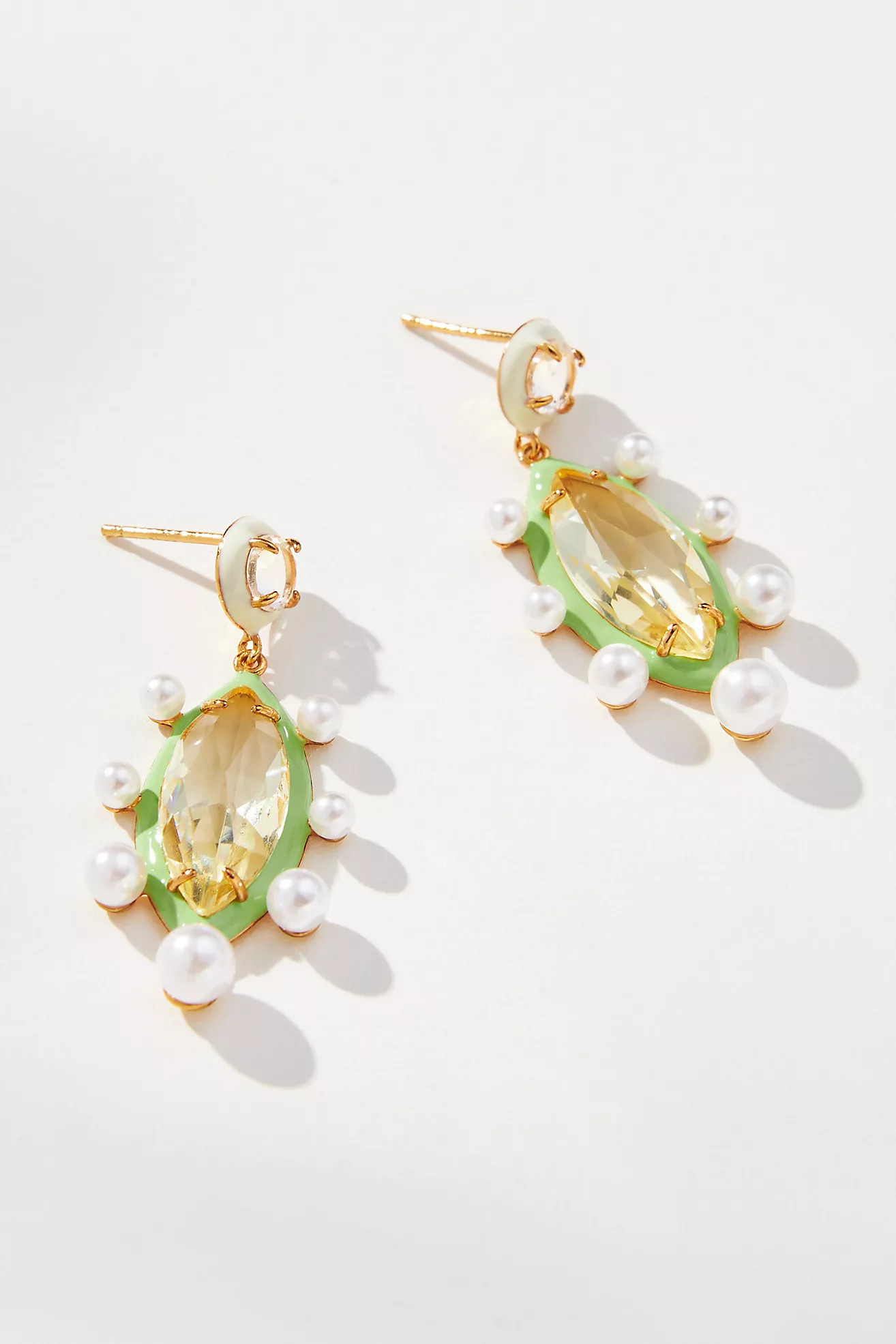 Glass & Pearl Double Drop Earrings | Anthropologie (US)
